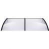 Marquesina para puerta PC negro y transparente 200x80 cm 2