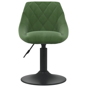 Silla de comedor de terciopelo verde oscuro H