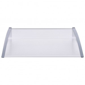 Marquesina para puerta PC gris y transparente 120x80 cm H