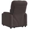 Sillón masaje eléctrico reclinable elevable tela marrón oscuro 4