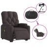 Sillón masaje eléctrico reclinable elevable tela marrón oscuro 5
