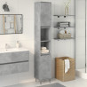 Armario de baño madera contrachapada gris hormigón 30x30x190 cm 3