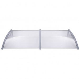Marquesina para puerta PC gris y transparente 200x80 cm H