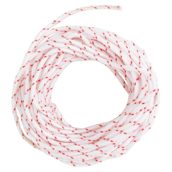 Cordón de arranque nailon blanco y rojo Ø3 mm 10 m M 5