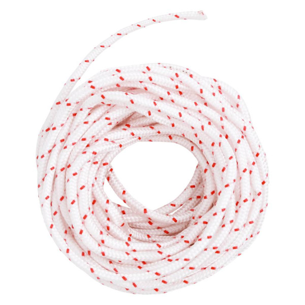 Cordón de arranque nailon blanco y rojo Ø5 mm 10 m M 4
