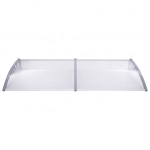 Toldo para porta 240x75 cm PC cinzento e transparente H