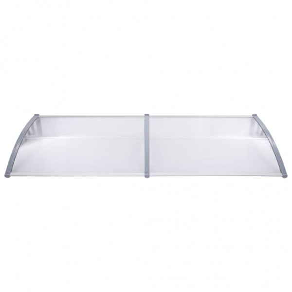 Marquesina para puerta PC gris y transparente 240x80 cm M 2