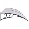 Marquesina para puerta PC gris y transparente 240x80 cm 3