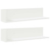 Estantes de parede 2pcs 75x16.5x16.5cm derivados madeira branco 2