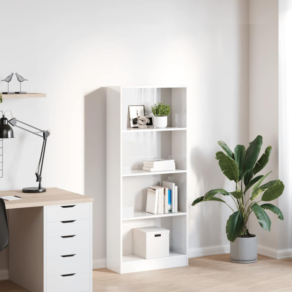 Estante 60x24x143 cm derivados de madeira branco brilhante M 3