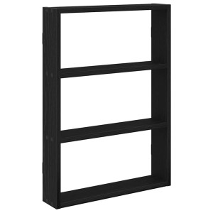 Estantería de pared madera de ingeniería negra 43x9x60 cm H