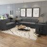 Conjunto de sofás 3 unidades tela gris oscuro 1