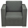 Conjunto de sofás 3 unidades tela gris oscuro 4