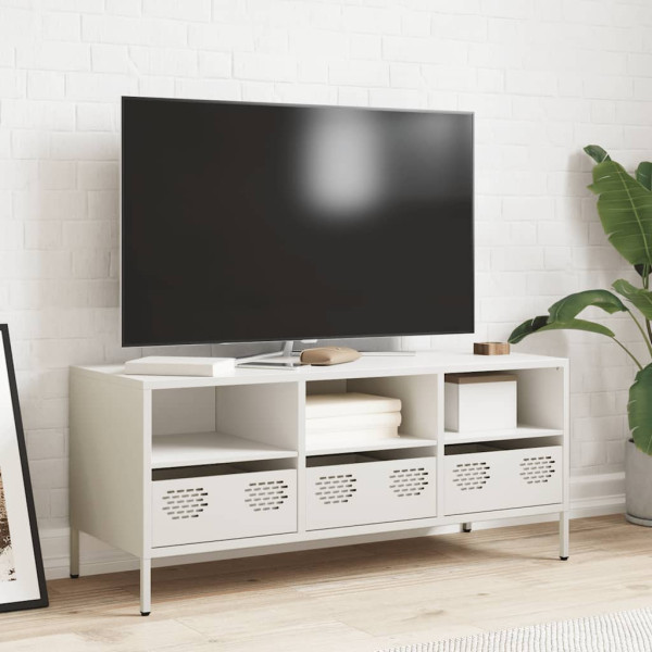 Mueble para TV acero laminado en frío blanco 101.5x39x43.5 cm M 3