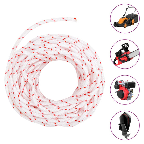 Cabo de arranque Ø4 mm 10 m nylon branco e vermelho M 2