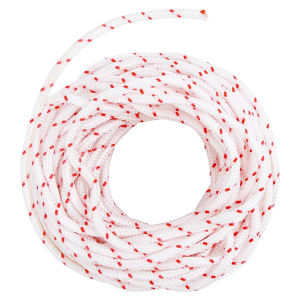 Cordón de arranque nailon blanco y rojo Ø4 mm 10 m M 5