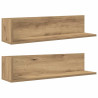 Estantes de pared 2 uds madera roble artisan 75x16.5x16.5 cm 2