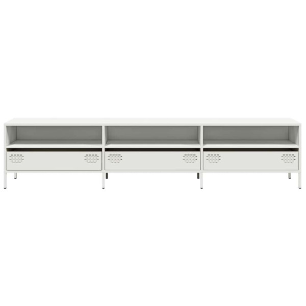 Móvel de TV 202x39x43.5 cm aço laminado a frio branco M 4