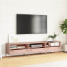 Mueble para TV acero laminado en frío rosa 202x39x43.5 cm 3