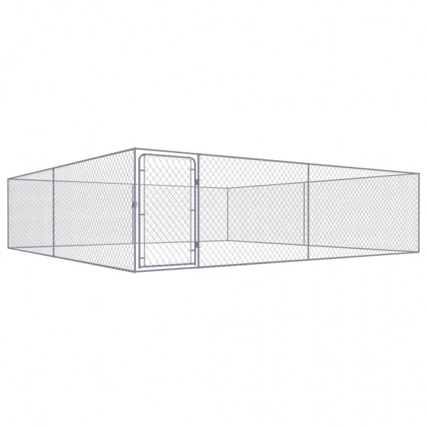 Perrera de exterior de acero galvanizado 4x4x1 m D