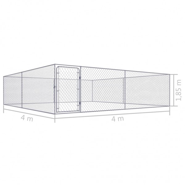 Canil de exterior em aço galvanizado 4x4x1 m M 5