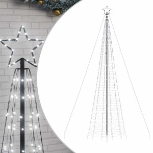 Árbol de Navidad cono con estacas 1534 LEDs blanco frío 500 cm H