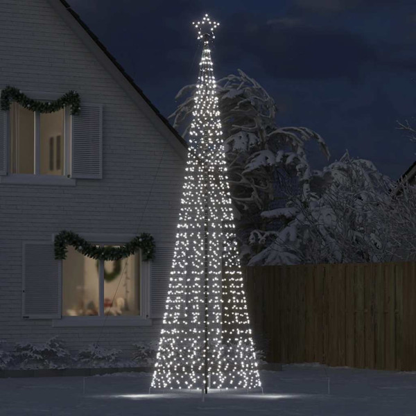Cone de árvore de Natal com estacas 1534 LEDs brancos frios 500 cm M 3
