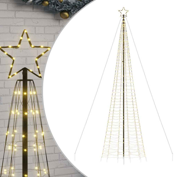 Árvore de cone de Natal com estacas 1534 LEDs brancos quentes 500cm M 2