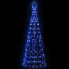 Cone de luz de árvore de Natal 200 LEDs azuis 182 cm 1