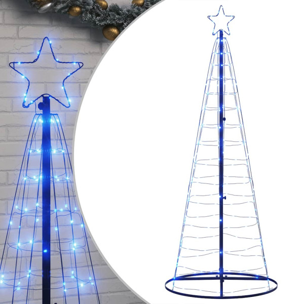 Árbol de Navidad cono de luz 200 LEDs azul 182 cm M 2