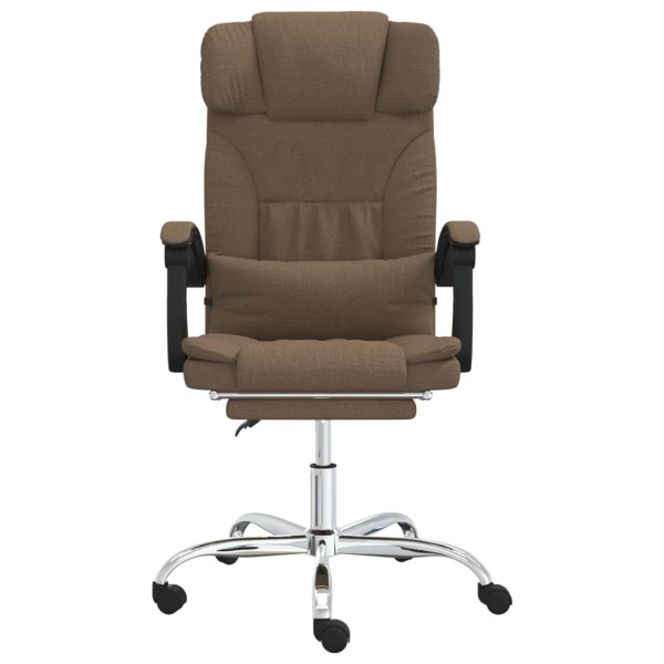 Silla de oficina reclinable con masaje de tela marrón M 3