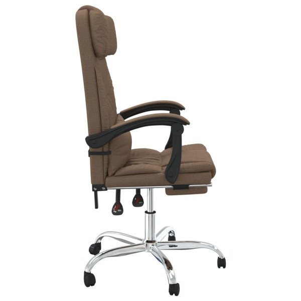 Silla de oficina reclinable con masaje de tela marrón M 4