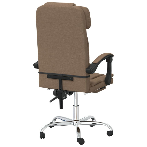 Silla de oficina reclinable con masaje de tela marrón M 5