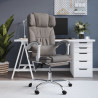 Silla de oficina reclinable con masaje tela gris taupé 1