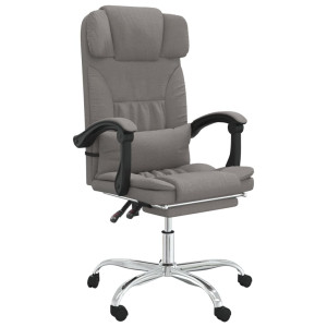 Silla de oficina reclinable con masaje tela gris taupé H