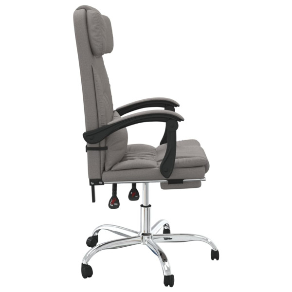 Silla de oficina reclinable con masaje tela gris taupé M 4