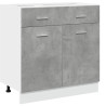Armario inferior cajón contrachapada gris hormigón 80x46x81.5cm 2