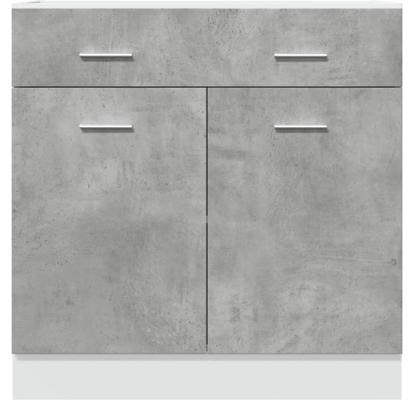 Armario inferior cajón contrachapada gris hormigón 80x46x81.5cm M 4