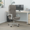 Silla de oficina reclinable con masaje tela gris taupé 1