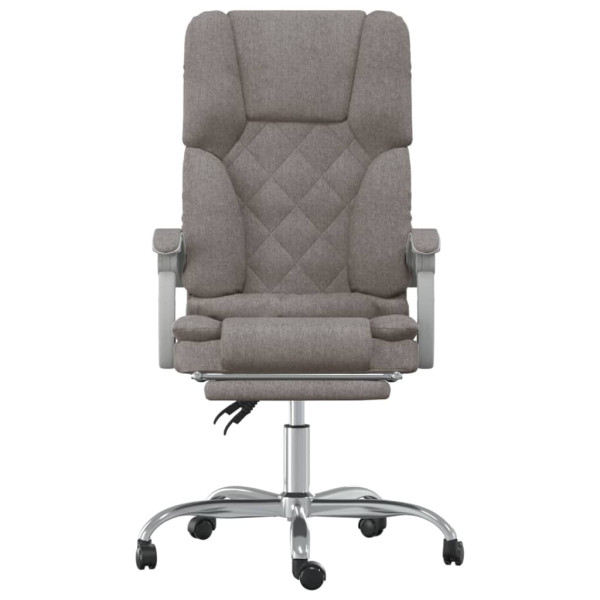 Silla de oficina reclinable con masaje tela gris taupé M 3