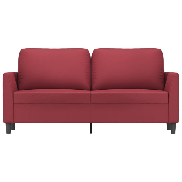 Sofá de 2 lugares 140 cm couro artificial vermelho tinto M 3