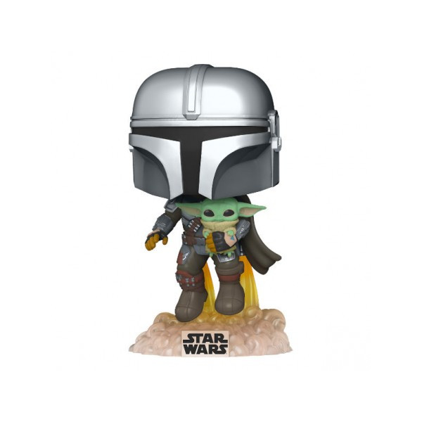 Funko pop star wars the mandalorian mandalorian volando con jet & baby yoda 50959 M 2