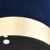 Taburete de terciopelo azul y dorado 3