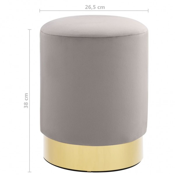 Banco 28 x 36 cm veludo cinzento-claro e dourado M 4