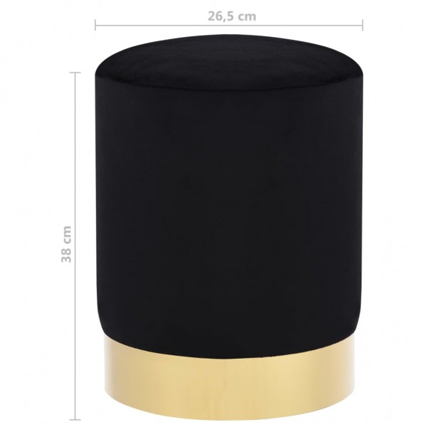 Banco 28 x 36 cm veludo preto e dourado M 4