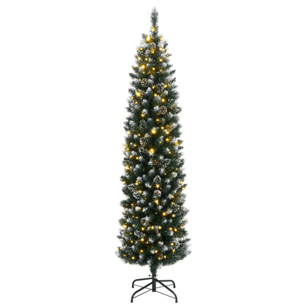 Árvore de Natal artificial fina com 300 luzes LED 210 cm M 3