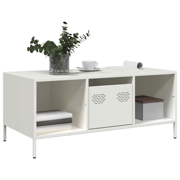 Mesa de centro acero laminado en frío blanco 101.5x50x43.5 cm M 3