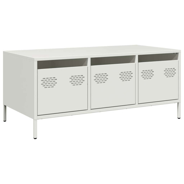 Mesa de centro acero laminado en frío blanco 101.5x50x43.5 cm M 2