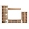 Mueble salón pared para TV con luces LED roble Sonoma y blanco 2