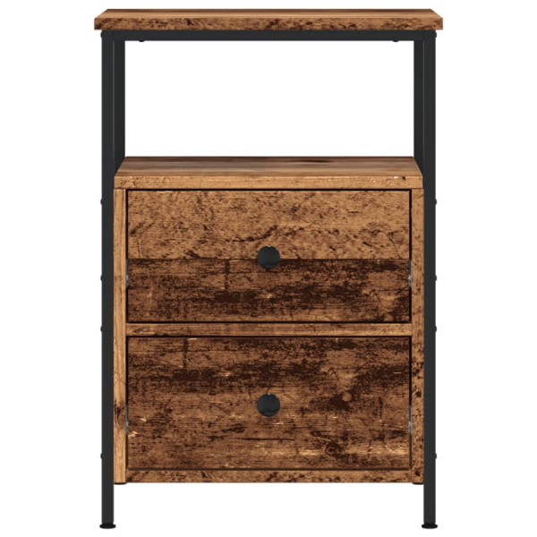 Mesitas de noche 2 uds madera envejecida 34x35.5x50 cm M 4